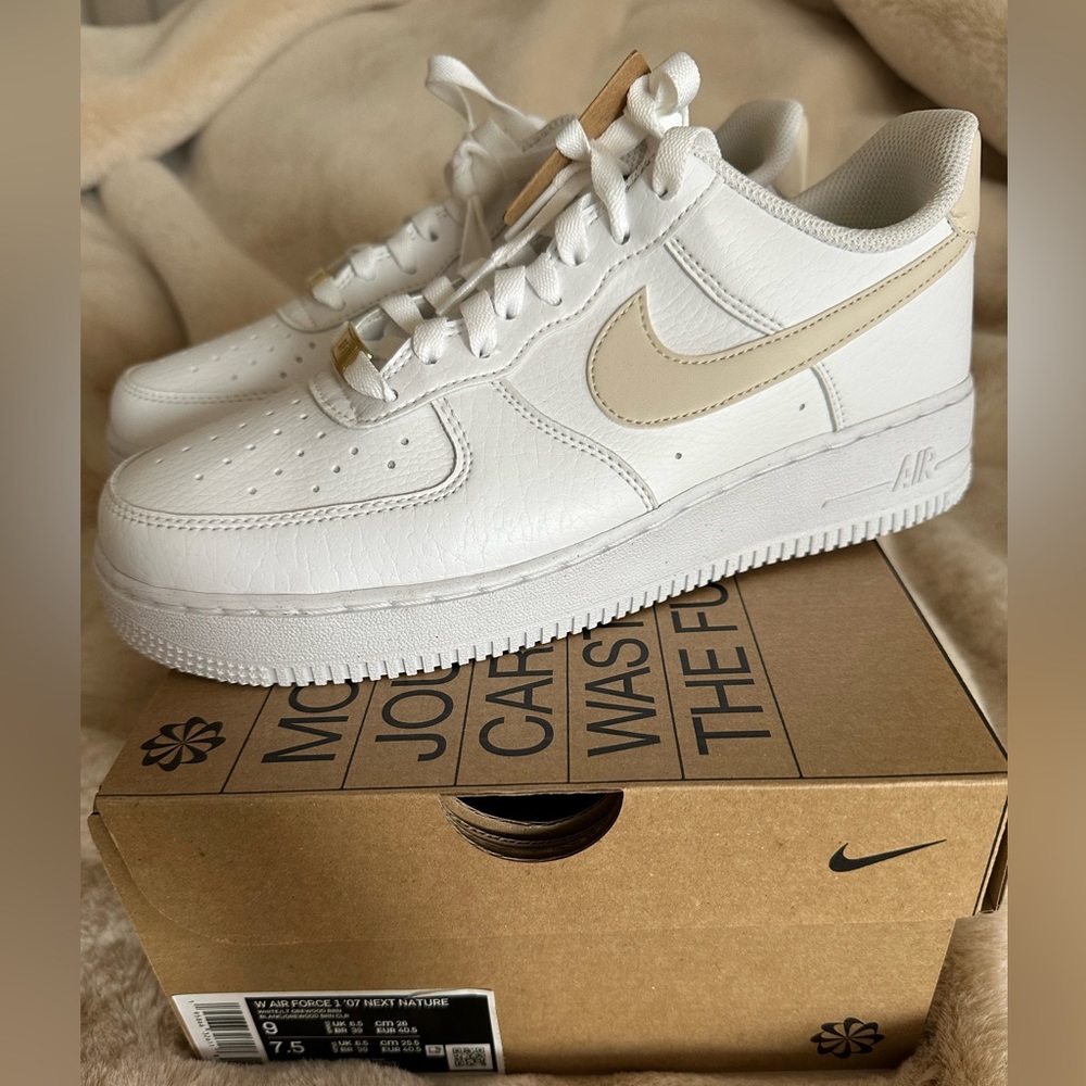 Nike Women’s Air Force 1 in White and Beige
